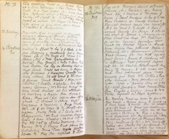 Image of Swift's Christmas diary entry, 1873 (D3981/8)